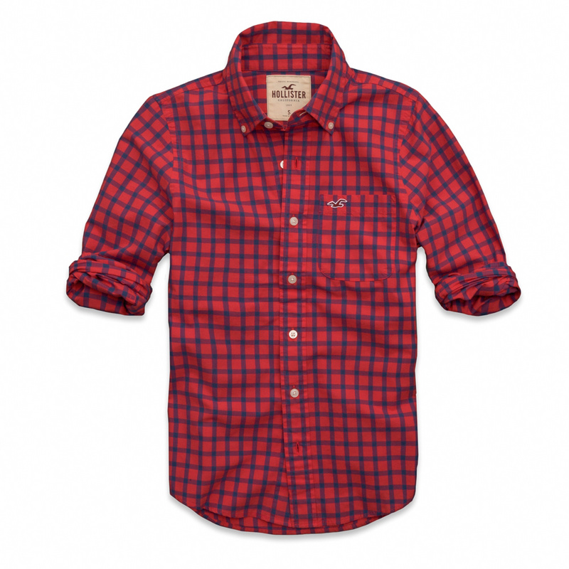 Hollister Hombres Pura Algodón Camisa HCO4521
